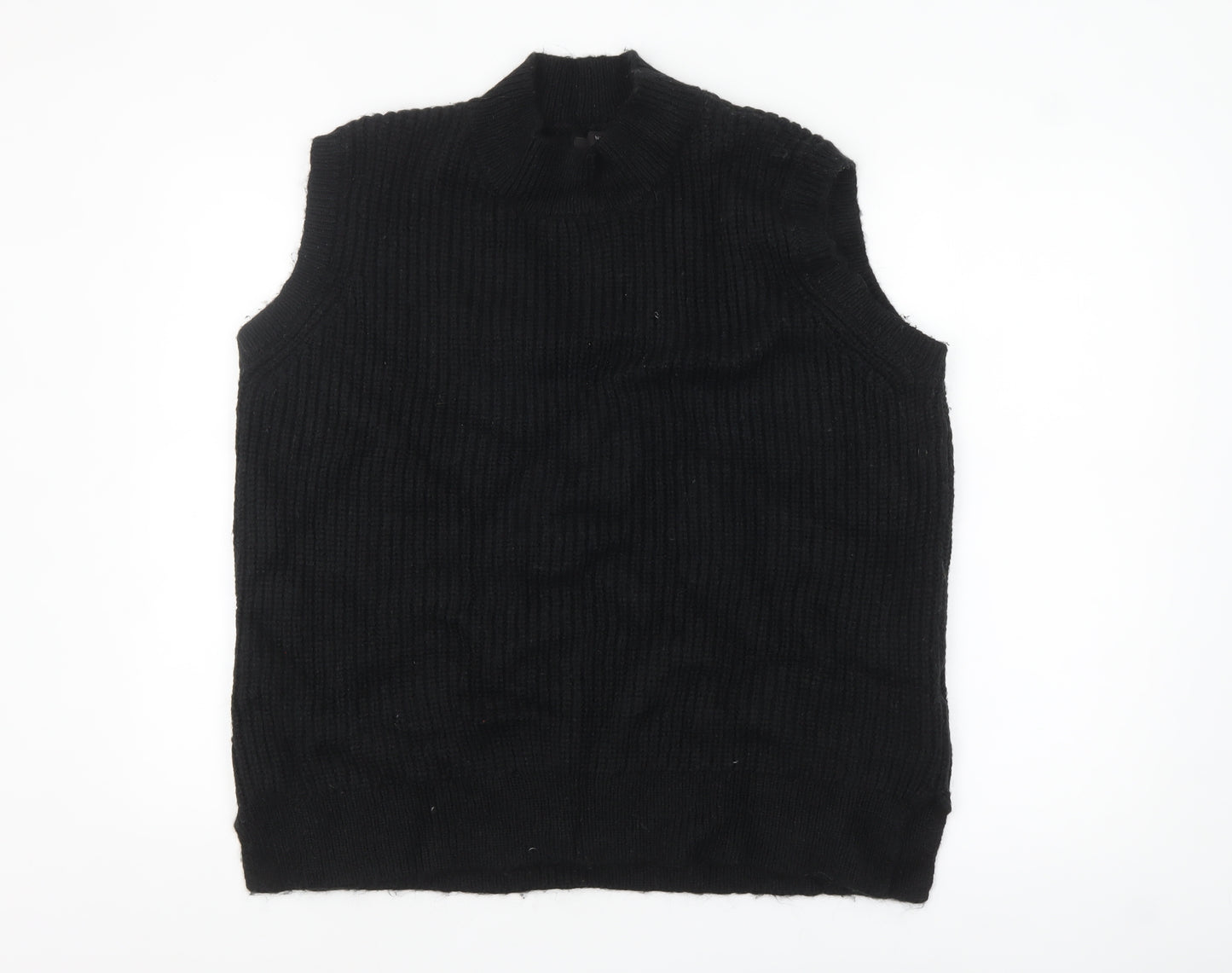 Next Women's Black Sleeveless High Neck Knit Vest Jumper Size L