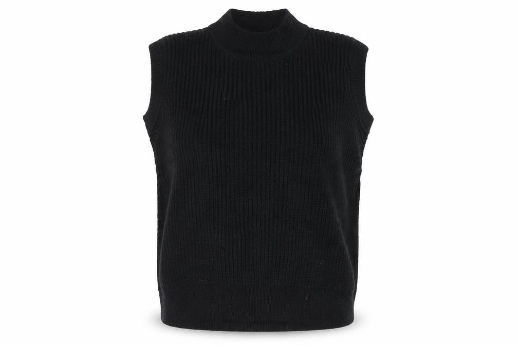 Next Women's Black Sleeveless High Neck Knit Vest Jumper Size L