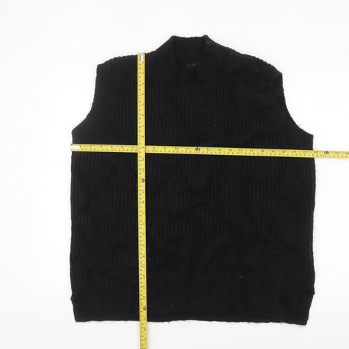 Next Women's Black Sleeveless High Neck Knit Vest Jumper Size L