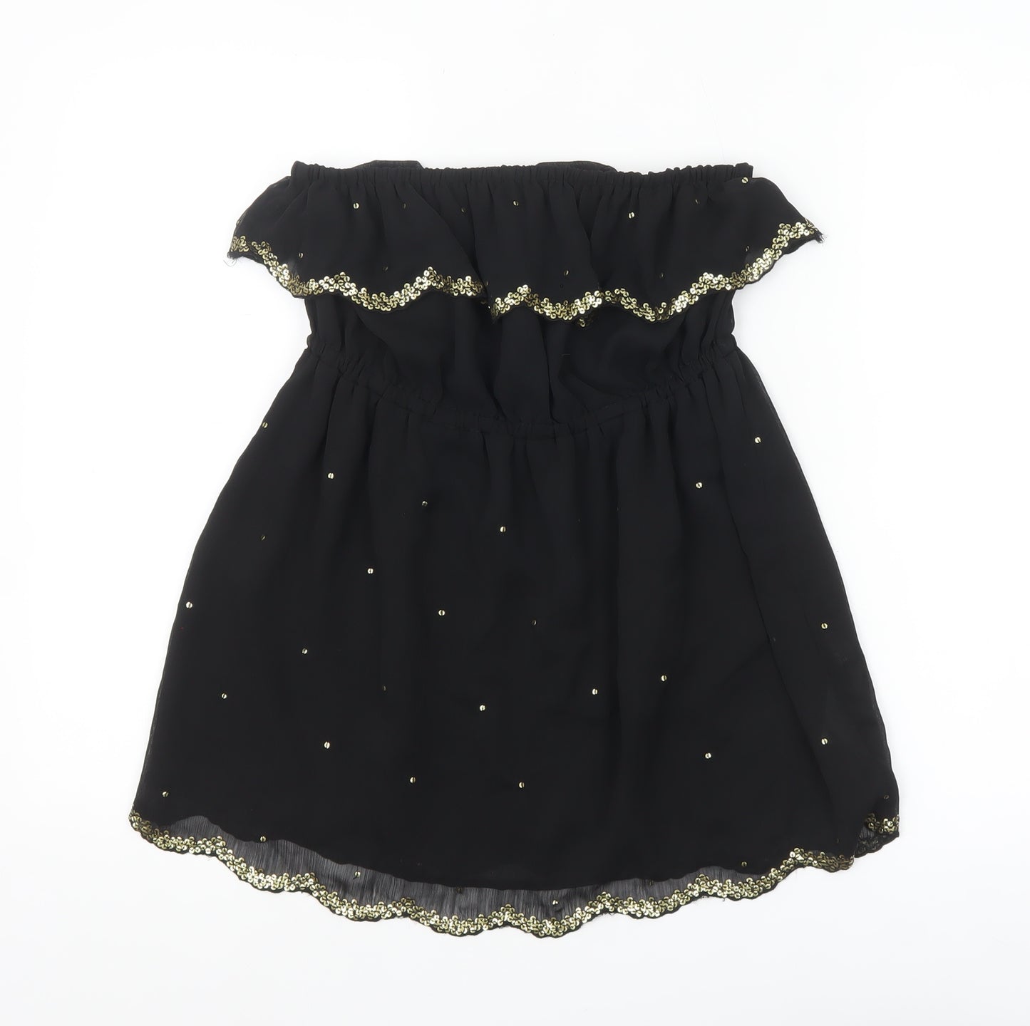 New Look Women Black Sequin Off Shoulder Blouse Size 10