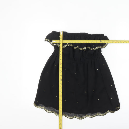 New Look Women Black Sequin Off Shoulder Blouse Size 10