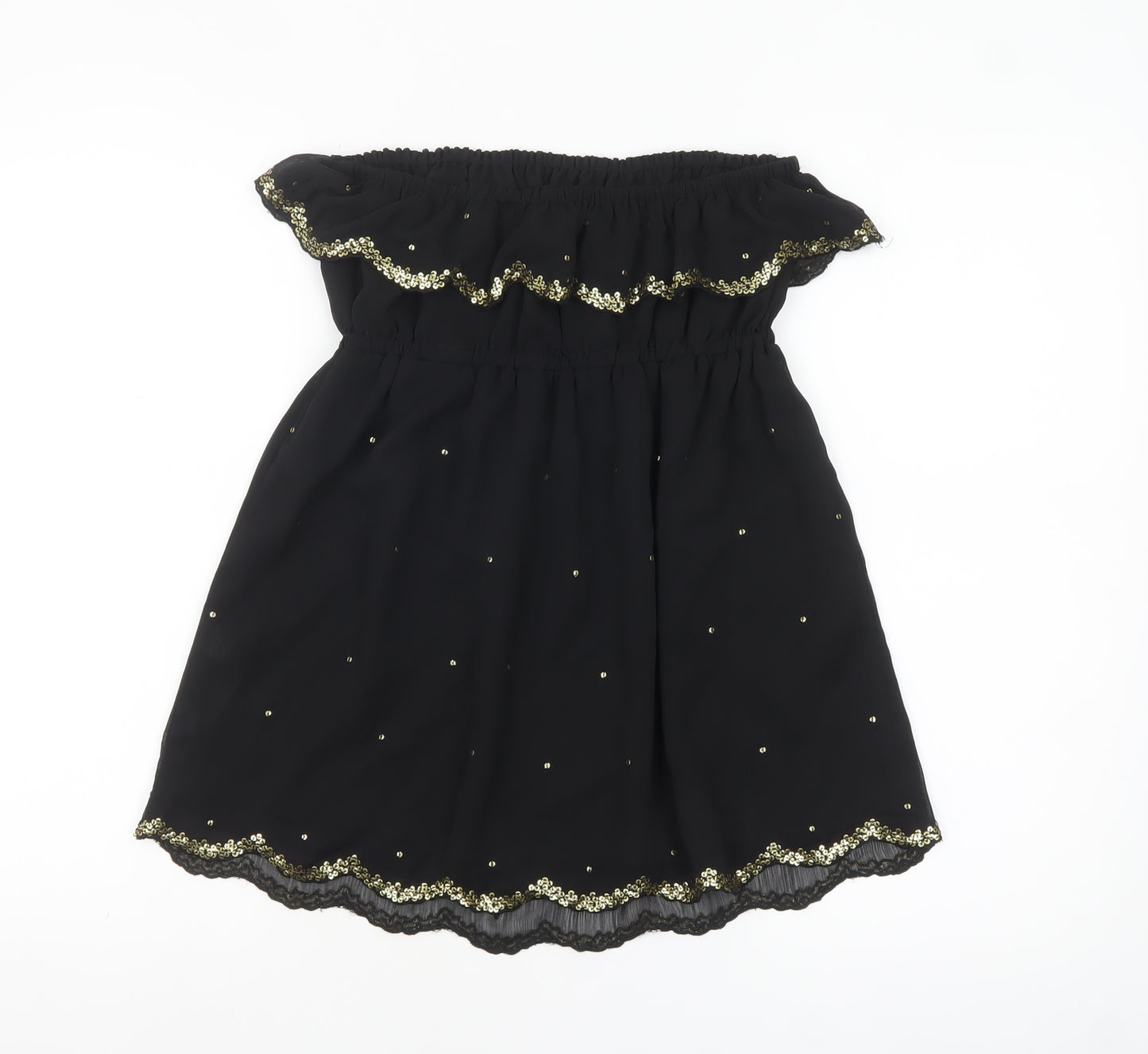 New Look Women Black Sequin Off Shoulder Blouse Size 10