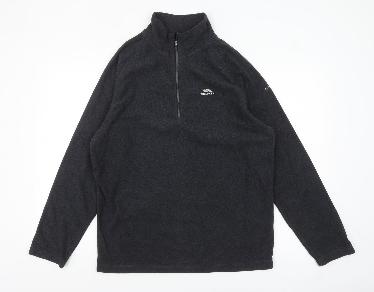 Trespass Mens Black Fleece 1/2 Zip Pullover Sweatshirt L