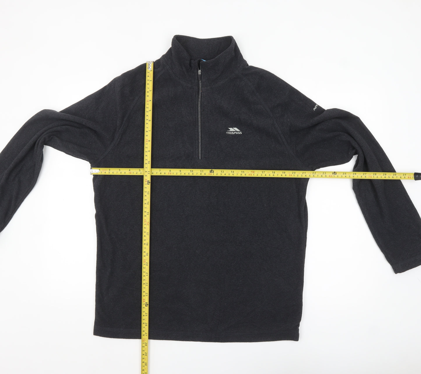 Trespass Mens Black Fleece 1/2 Zip Pullover Sweatshirt L