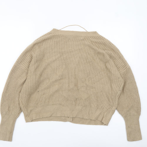 Vero Moda Women’s Beige Chunky-Knit V-Neck Cardigan XL