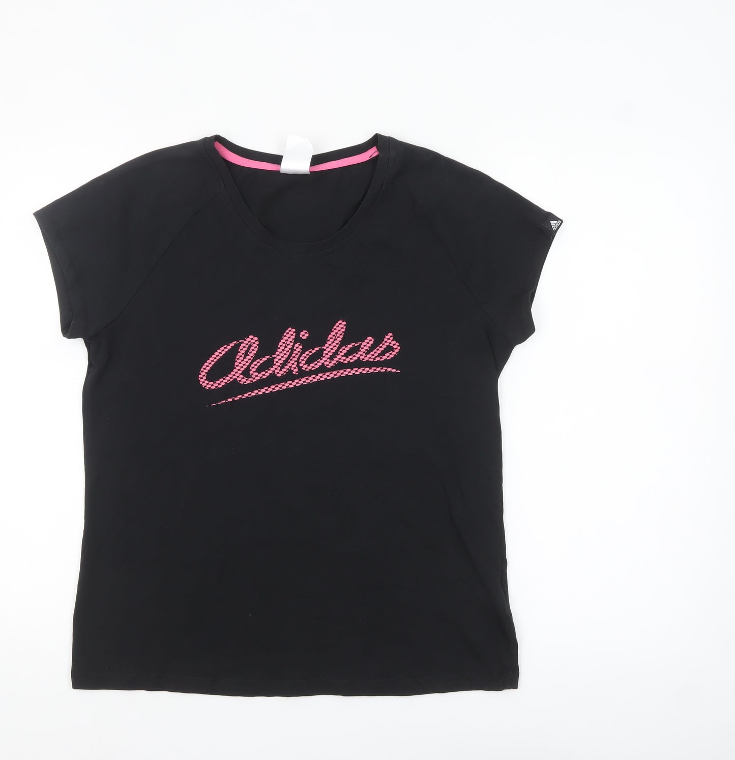 Adidas Womens Black XL Short Sleeve Stretch Cotton T-Shirt