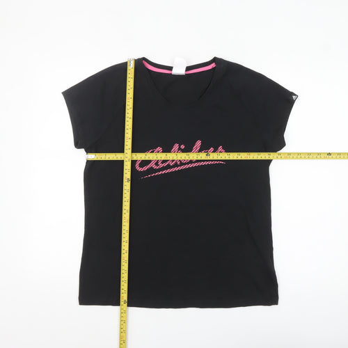 Adidas Womens Black XL Short Sleeve Stretch Cotton T-Shirt