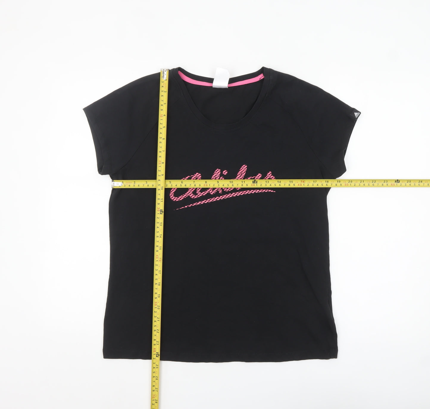 Adidas Womens Black XL Short Sleeve Stretch Cotton T-Shirt