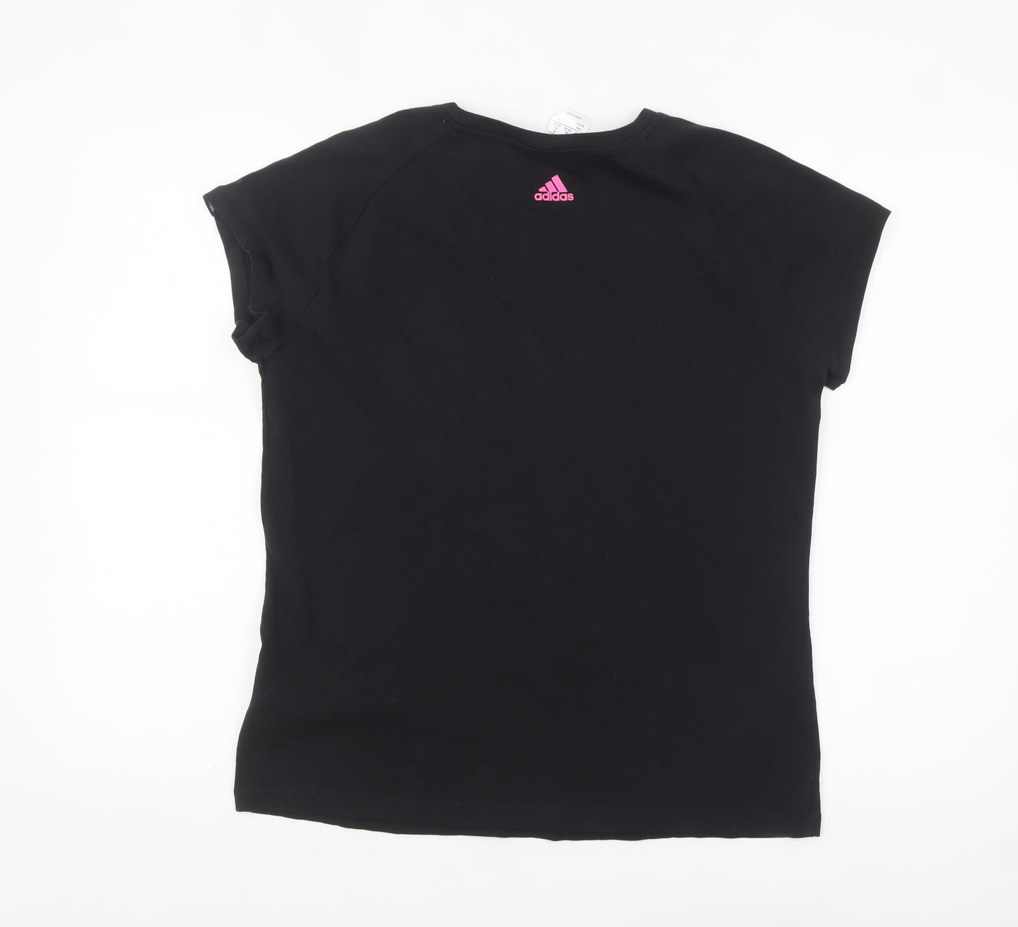 Adidas Womens Black XL Short Sleeve Stretch Cotton T-Shirt