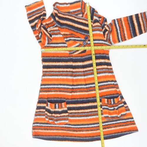 Stella Women’s Orange Striped A-Line Knit Dress Size 8