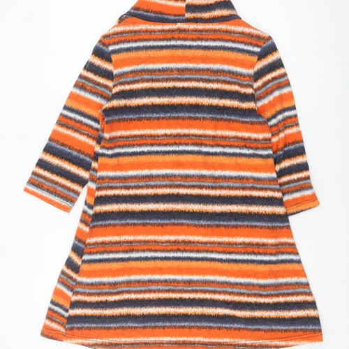 Stella Women’s Orange Striped A-Line Knit Dress Size 8