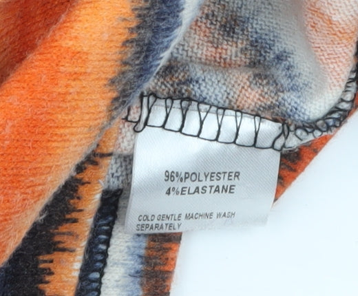 Stella Women’s Orange Striped A-Line Knit Dress Size 8