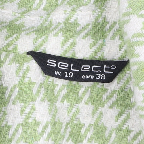Select Women's Green Houndstooth Cropped Blazer UK 10