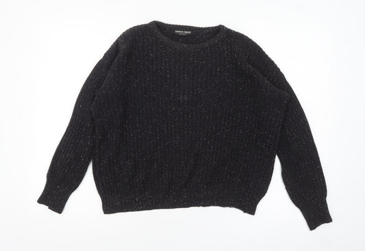 American Apparel Women's Black XS Chunky Knit Cotton Pullover Jumper