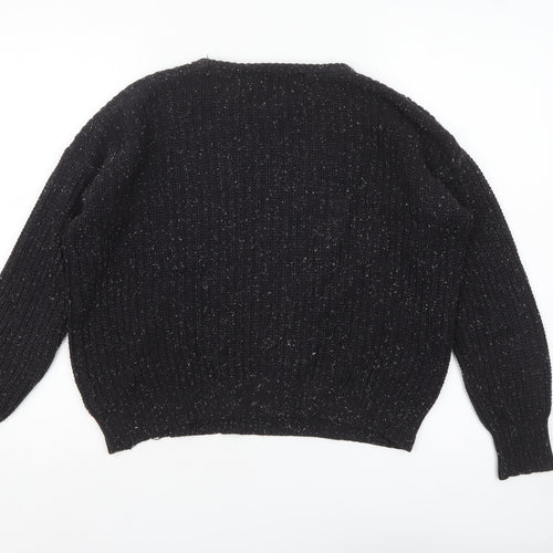 American Apparel Women's Black XS Chunky Knit Cotton Pullover Jumper