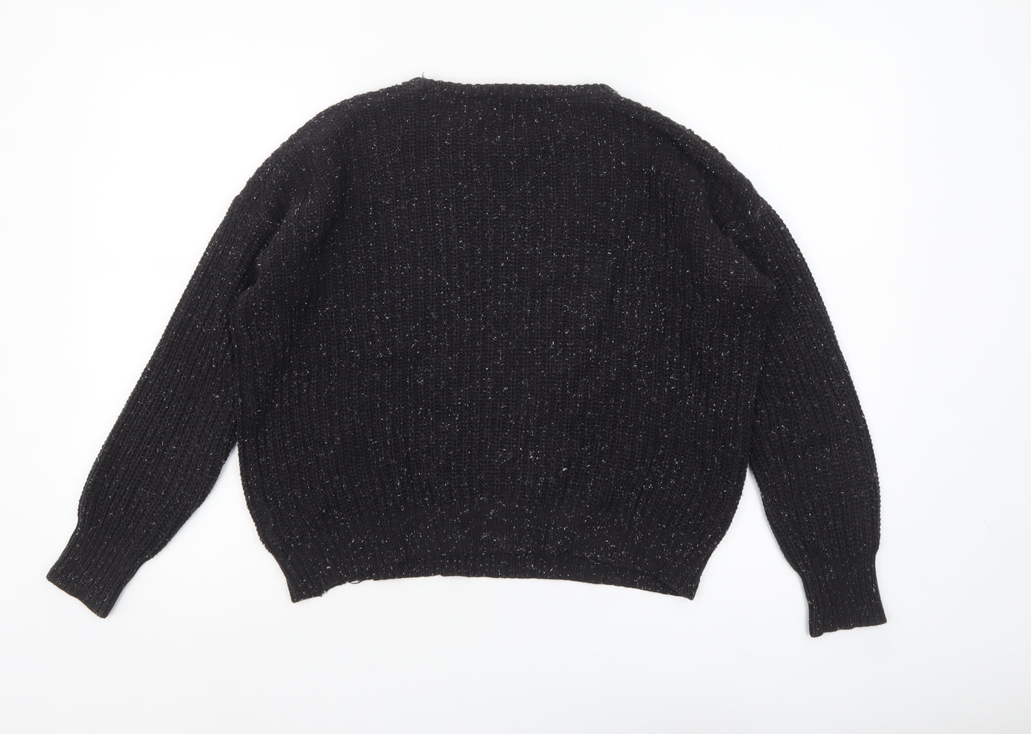 American Apparel Women's Black XS Chunky Knit Cotton Pullover Jumper