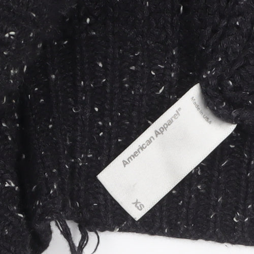 American Apparel Women's Black XS Chunky Knit Cotton Pullover Jumper