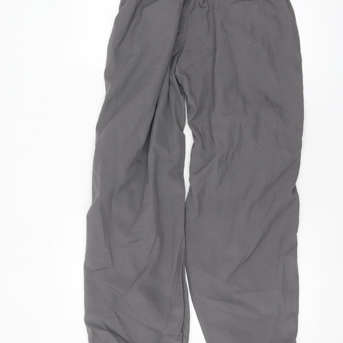 Bershka Womens Grey XS Jogger Cargo Trousers 100% Nylon Elastic Waist Drawstring Hem