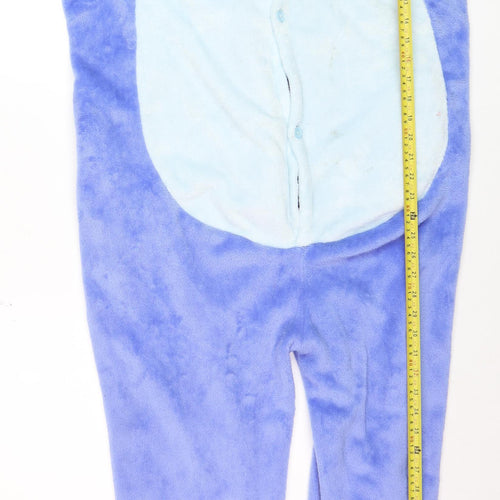 Women's Blue Stitch Fleece Hooded One Piece Pyjama L Disney Style