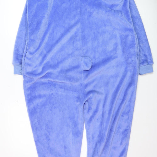 Women's Blue Stitch Fleece Hooded One Piece Pyjama L Disney Style