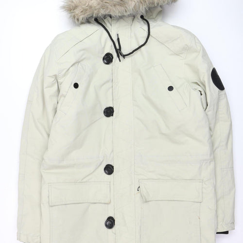 Cedarwood State Men's Beige Hooded Parka Coat Size S