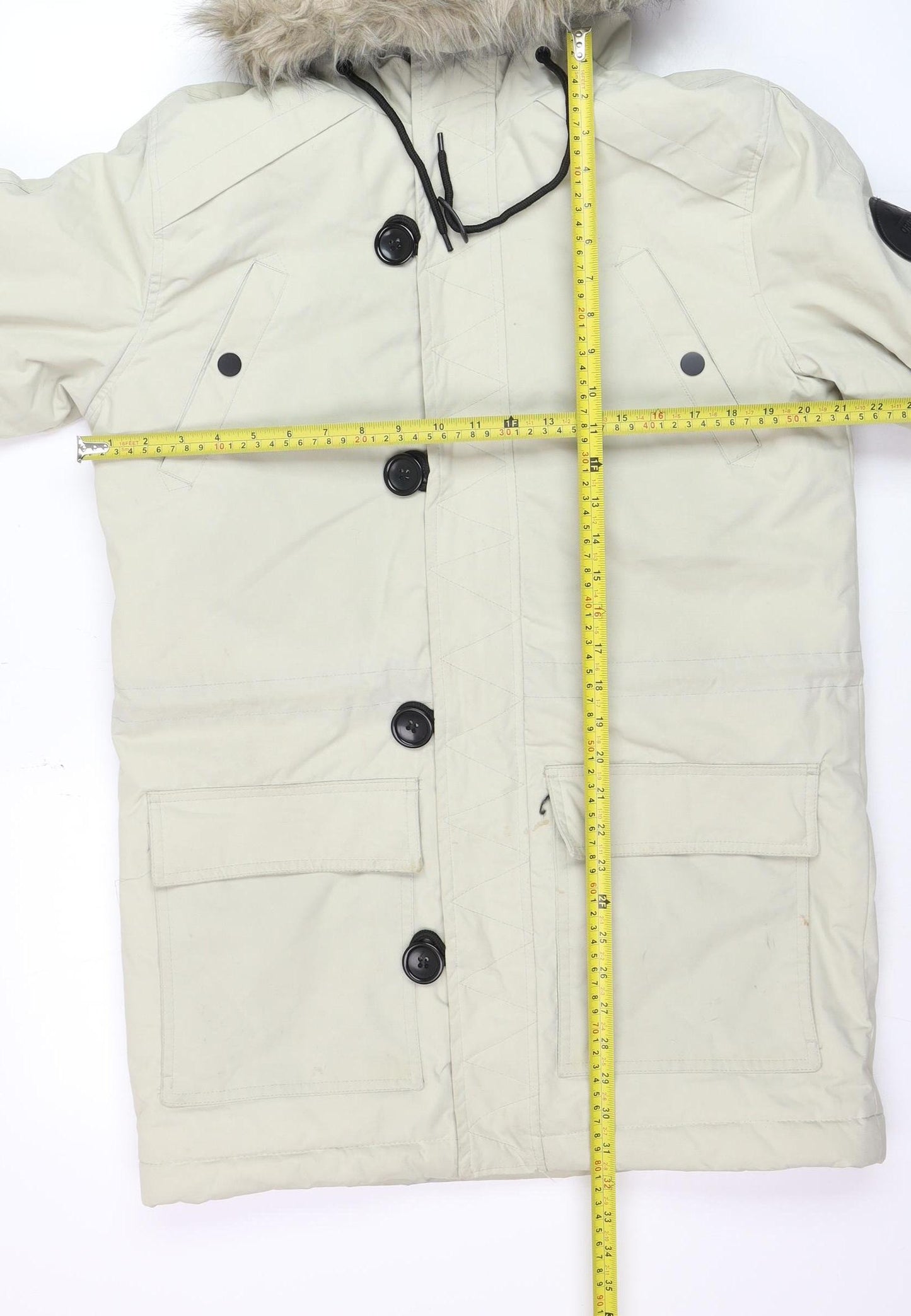 Cedarwood State Men's Beige Hooded Parka Coat Size S