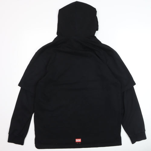 Fairwhale Men’s Black Graphic Pullover Hoodie L Art Design