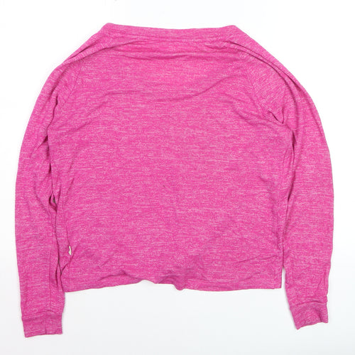 UGG Women Pink Long Sleeve Twist Front Jersey Top Size M