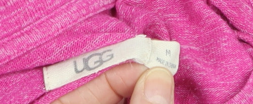 UGG Women Pink Long Sleeve Twist Front Jersey Top Size M