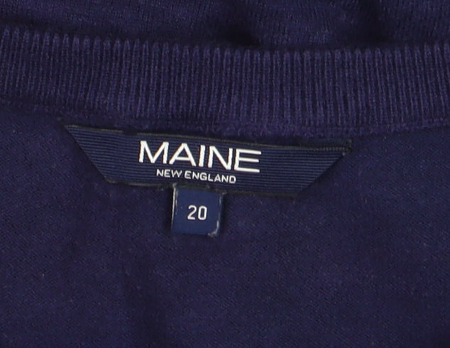 Maine New England Womens Navy Star Print Pullover Jumper Size 20