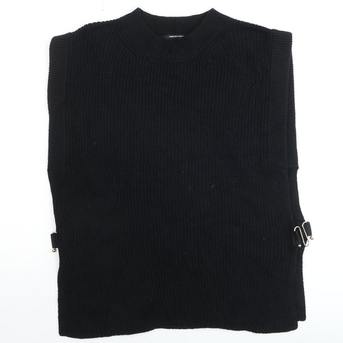 French Connection Womens Black XL Chunky Knit Sleeveless Vest