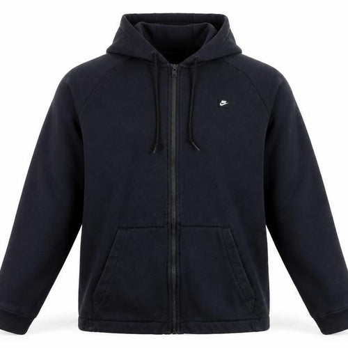 Nike Men's Black Full Zip Hoodie L Fleece Sportswear