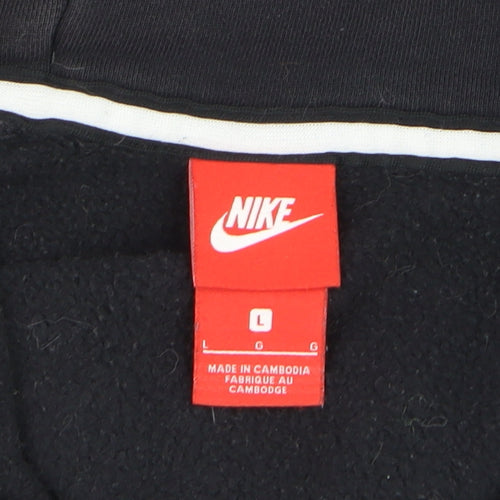 Nike Men's Black Full Zip Hoodie L Fleece Sportswear