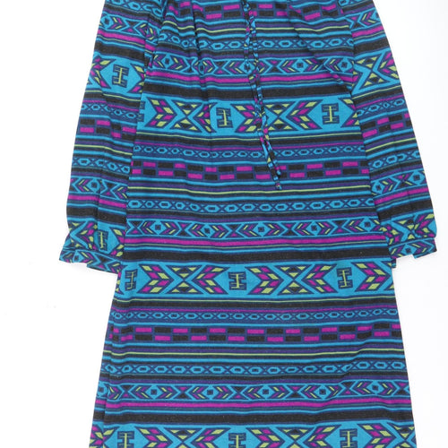 Du Marsel Women Multicoloured Size 14 Tribal Knit Shift Dress