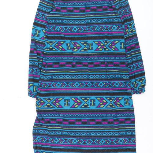 Du Marsel Women Multicoloured Size 14 Tribal Knit Shift Dress