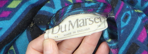 Du Marsel Women Multicoloured Size 14 Tribal Knit Shift Dress