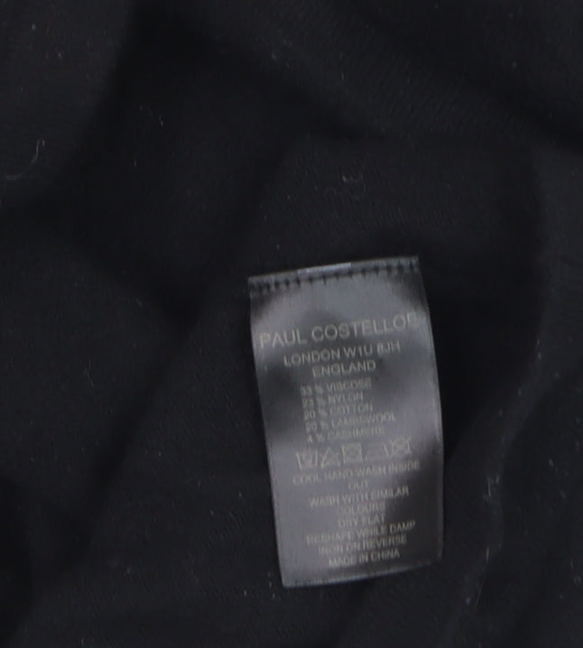 Paul Costelloe Women Black Size 20 Embellished Pullover Jumper