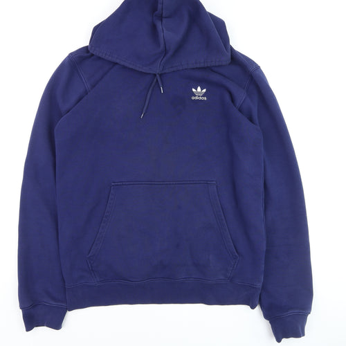 adidas Mens Blue Pullover Hoodie Medium Regular Fit Sports Fleece