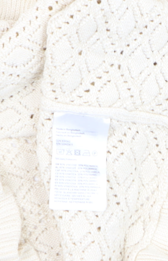 H&M Teens Beige Knit Slip Dress 12-14Y Summer Ruffle Hem