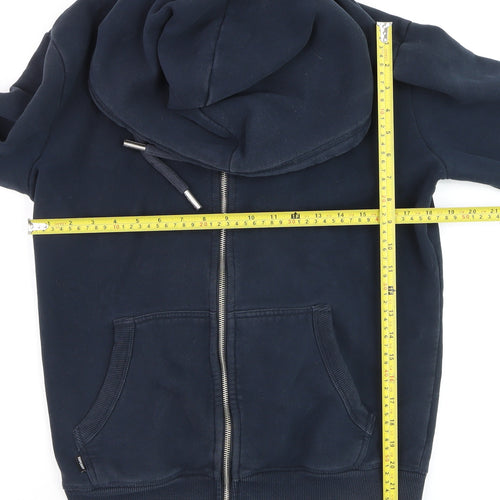 Superdry Men's Blue Full Zip Hoodie M Heavyweight Fleece
