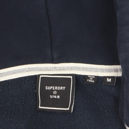 Superdry Men's Blue Full Zip Hoodie M Heavyweight Fleece