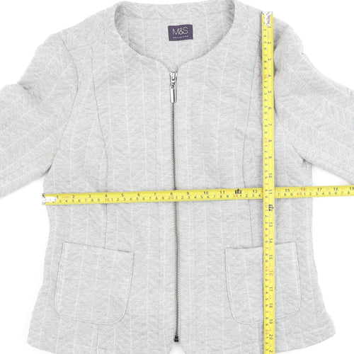 Marks and Spencer Women’s Grey Zip Jacket Size 12 Regular Fit