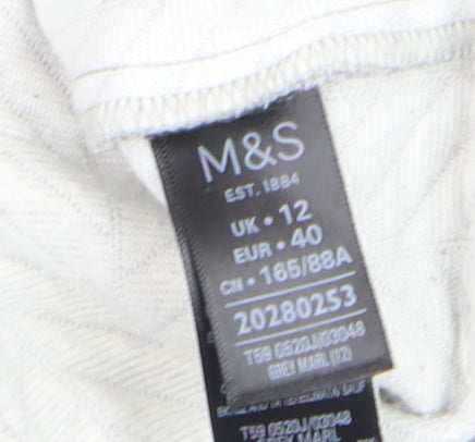 Marks and Spencer Women’s Grey Zip Jacket Size 12 Regular Fit