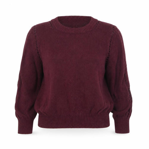 Mango Women's Purple Knit Crew Neck Pullover Jumper Size 6