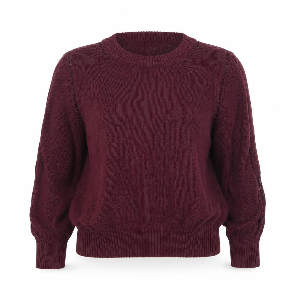 Mango Women's Purple Knit Crew Neck Pullover Jumper Size 6