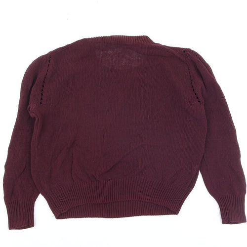 Mango Women's Purple Knit Crew Neck Pullover Jumper Size 6