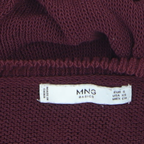Mango Women's Purple Knit Crew Neck Pullover Jumper Size 6