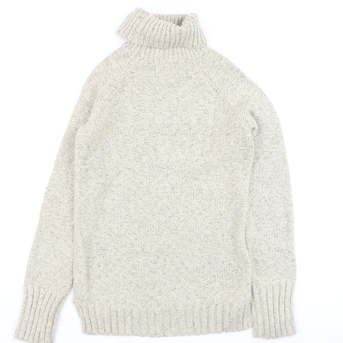 Next Women Beige Cable Knit Roll Neck Jumper Size 10