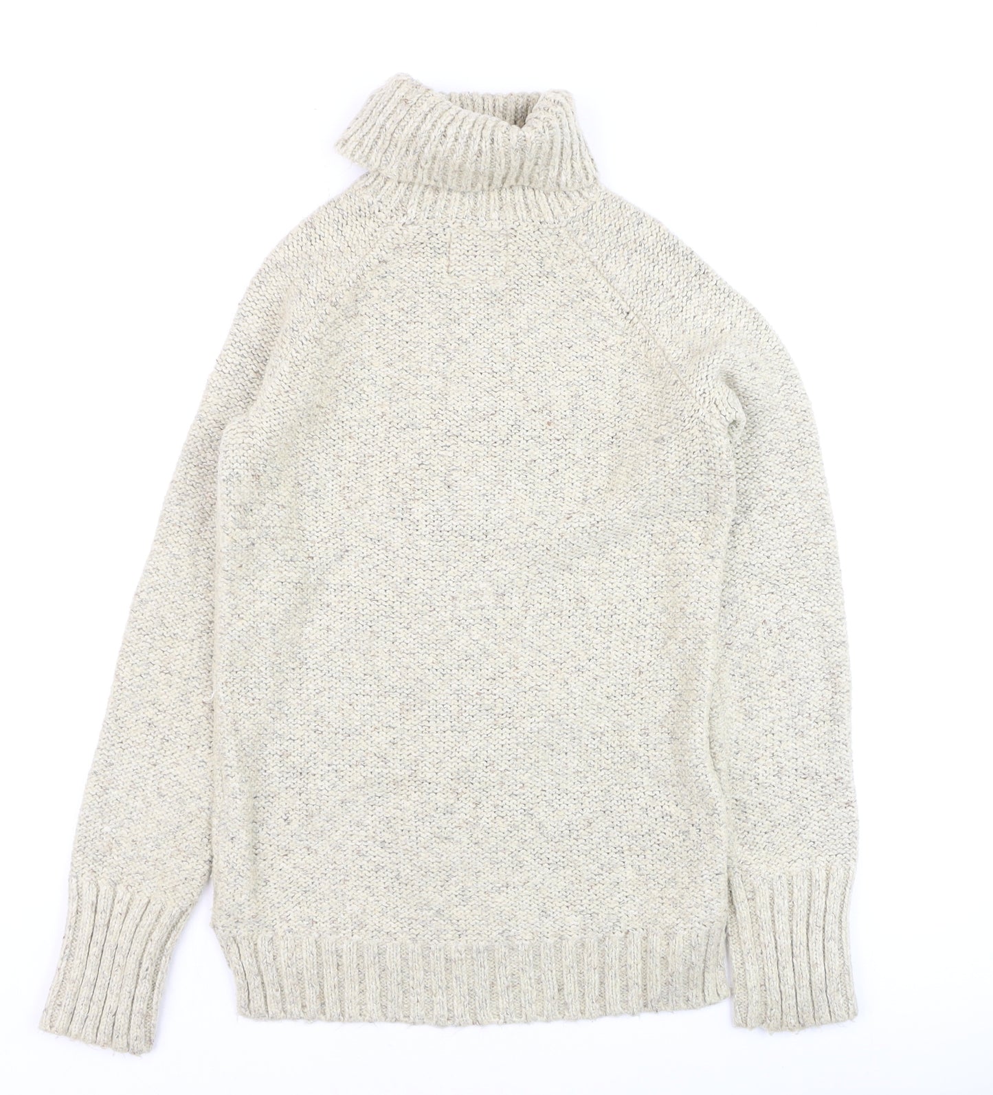 Next Women Beige Cable Knit Roll Neck Jumper Size 10