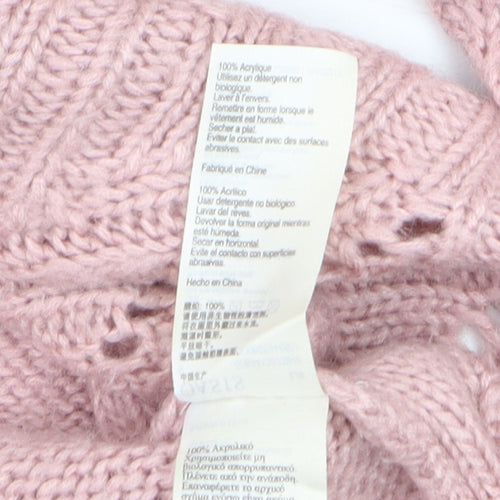 Oasis Women’s Pink Cable-Knit Roll Neck Jumper Size S